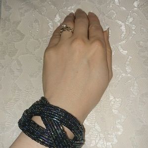 Beaded Bracelet in Dark Jewel Tones